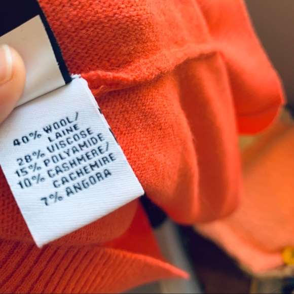 DVF oversized wool/cashmere orange sweater - Picture 4 of 8